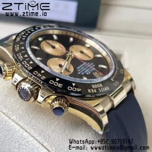 Rolex Daytona 116518 BTF 1:1 Best Edition Paul Newman Schwarz/YG Zifferblatt auf Oysterflex Kautschukband SA4130 V2 - Super Clone Watch | 1:1 Best Version