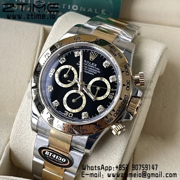 Rolex Rolex Daytona 116503 BTF 1:1 Best Edition 904L SS Case and Bracelet Black Diamonds  Dial SA4130 - Super Clone Watch | 1:1 Best Version