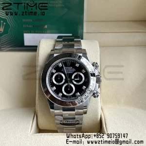 Rolex Daytona 116509 BTF 1:1 Best Edition 904L SS Case and Bracelet Black Diamonds Dial SA4130 - Super Clone Watch | 1:1 Best Version