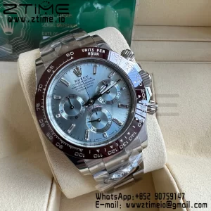 Rolex Daytona 116506 Brown Ceramic BTF 1:1 Best Edition Ice Blue Dial Crystal Marker on SS Bracelet SA4130 V2 - Super Clone Watch | 1:1 Best Version