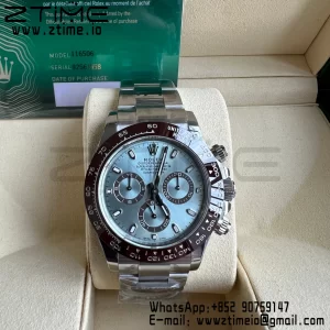 Rolex Daytona 116506 Brown Ceramic BTF 1:1 Best Edition Ice Blue Dial on SS Bracelet SA4130 V2 - Super Clone Watch | 1:1 Best Version