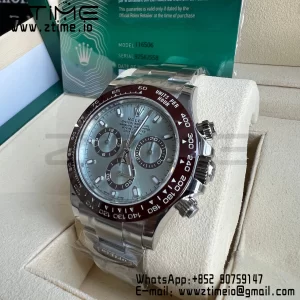 Rolex Daytona 116506 Brown Ceramic BTF 1:1 Best Edition Ice Blue Dial on SS Bracelet SA4130 V2 - Super Clone Watch | 1:1 Nejlepší verze