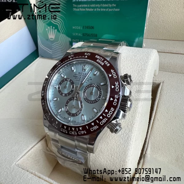Rolex Daytona 116506 Brown Ceramic BTF 1:1 Best Edition Ice Blue Dial on SS Bracelet SA4130 V2 - Super Clone Watch | 1:1 Nejlepší verze