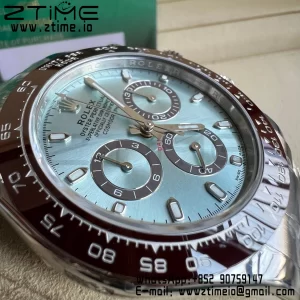 Rolex Daytona 116506 Brown Ceramic BTF 1:1 Best Edition Ice Blue Dial on SS Bracelet SA4130 V2 - Super Clone Watch | 1:1 Nejlepší verze