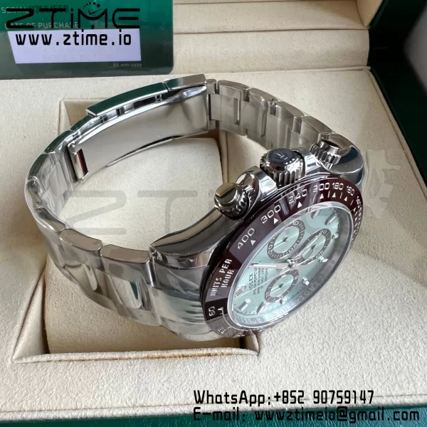 Rolex Daytona 116506 Brown Ceramic BTF 1:1 Best Edition Ice Blue Dial on SS Bracelet SA4130 V2 - Super Clone Watch | 1:1 Nejlepší verze