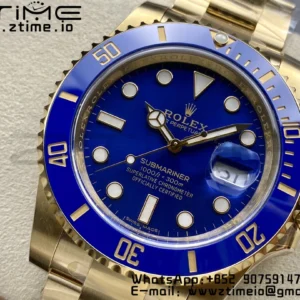 Rolex Submariner 116618 LB Blue Ceramic YG Plated 904L Steel Clean Factory 1:1 Best Edition VS3135 - Super Clone Watch | 1:1 Best Version