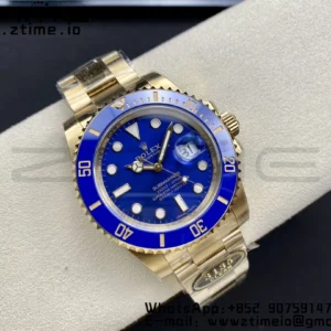 Rolex Submariner 116618 LB Blue Ceramic YG Plated 904L Steel Clean Factory 1:1 Best Edition VS3135 - Super Clone Watch | 1:1 Best Version