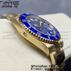 Rolex Submariner 116618 LB Blue Ceramic YG Plated 904L Steel Clean Factory 1:1 Best Edition VS3135 - Super Clone Watch | 1:1 Best Version