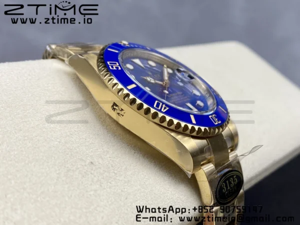 Rolex Submariner 116618 LB Blue Ceramic YG Plated 904L Steel Clean Factory 1:1 Best Edition VS3135 - Super Clone Watch | 1:1 Best Version