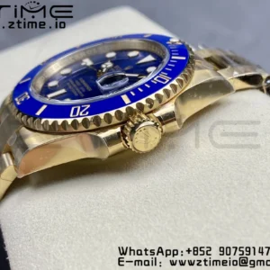 Rolex Submariner 116618 LB Blue Ceramic YG Plated 904L Steel Clean Factory 1:1 Best Edition VS3135 - Super Clone Watch | 1:1 Best Version