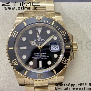 Rolex Submariner 116618 LN Μαύρο κεραμικό YG Plated 904L Steel Clean Factory 1:1 Best Edition VS3135 - Super Clone Watch | 1:1 Best Version