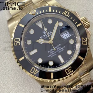 Rolex Submariner 116618 LN Black Ceramic YG Plated 904L Steel Clean Factory 1:1 Best Edition VS3135 - Super Clone Watch | 1:1 Best Version