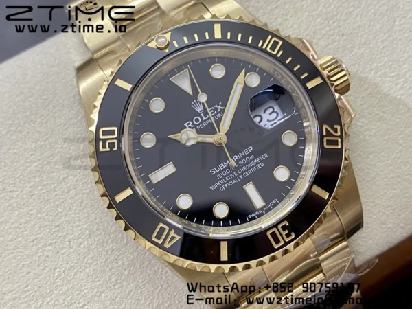 Rolex Submariner 116618 LN Black Ceramic YG Plated 904L Steel Clean Factory 1:1 Best Edition VS3135 - Super Clone Watch | 1:1 Best Version