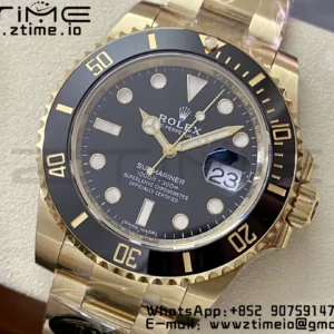 Rolex Submariner 116618 LN Black Ceramic YG Plated 904L Steel Clean Factory 1:1 Best Edition VS3135 - Super Clone Watch | 1:1 Best Version
