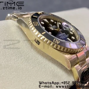 Rolex Submariner 116618 LN Black Ceramic YG Plated 904L Steel Clean Factory 1:1 Best Edition VS3135 - Super Clone Watch | 1:1 Best Version
