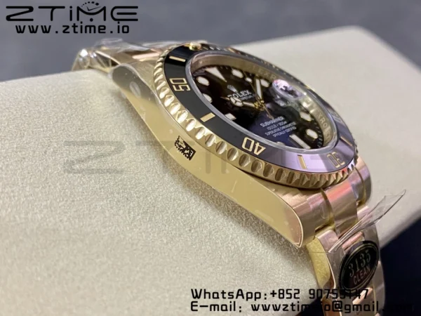 Rolex Submariner 116618 LN Black Ceramic YG Plated 904L Steel Clean Factory 1:1 Best Edition VS3135 - Super Clone Watch | 1:1 Best Version