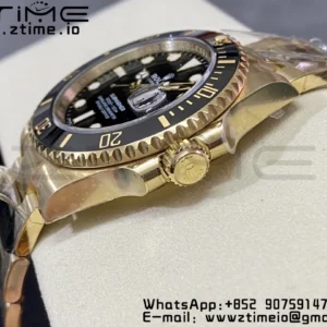Rolex Submariner 116618 LN Black Ceramic YG Plated 904L Steel Clean Factory 1:1 Best Edition VS3135 - Super Clone Watch | 1:1 Best Version