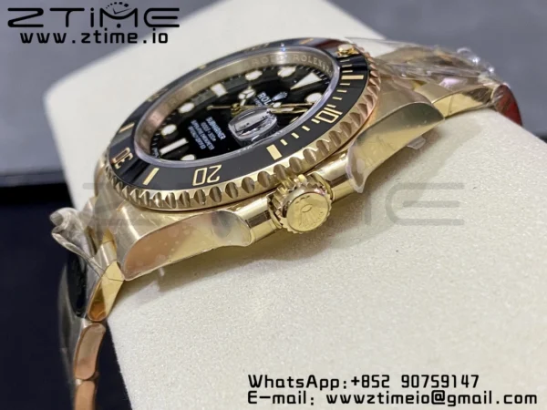 Rolex Submariner 116618 LN Black Ceramic YG Plated 904L Steel Clean Factory 1:1 Best Edition VS3135 - Super Clone Watch | 1:1 Best Version