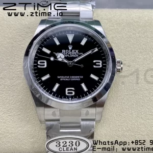 Rolex Explorer I 214270 36mm Clean 1:1 Best Edition Black Dial on SS Bracelet VR3132 - Super Clone Watch | 1:1 Best Version