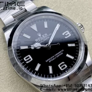 Rolex Explorer I 214270 36mm Clean 1:1 Best Edition Black Dial on SS Bracelet VR3132 - Super Clone Watch | 1:1 Best Version