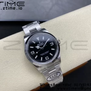 Rolex Explorer I 214270 36mm Clean 1:1 Best Edition Black Dial on SS Bracelet VR3132 - Super Clone Watch | 1:1 Best Version