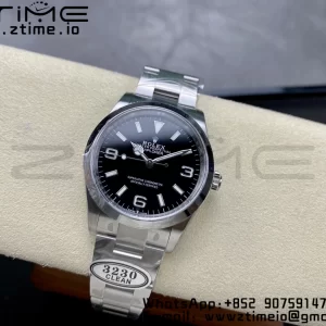 Rolex Explorer I 214270 36mm Clean 1:1 Best Edition Black Dial on SS Bracelet VR3132 - Super Clone Watch | 1:1 Best Version