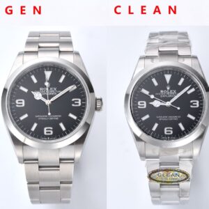 Rolex Explorer I 214270 36mm Clean 1:1 Best Edition Black Dial on SS Bracelet VR3132 - Super Clone Watch | 1:1 Best Version