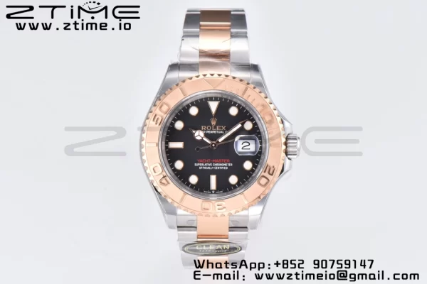 Rolex Yacht-Master 126621 SS/RG Clean Factory 904L Steel Black Dial on SS/RG Bracelet VR3235 - Super Clone Watch | 1:1 Best Version