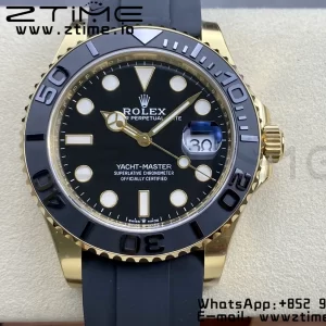 Rolex Yacht-Master 42mm 226658 YG Clean Factory 1:1 Best Edition Ceramic Bezel Black Dial on Oysterflex Strap VR3235 - Super Clone Watch | 1:1 Best Version