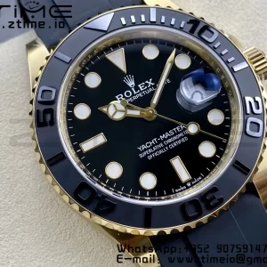Rolex Yacht-Master 42mm 226658 YG Clean Factory 1:1 Best Edition Ceramic Bezel Black Dial on Oysterflex Strap VR3235 - Super Clone Watch | 1:1 Best Version