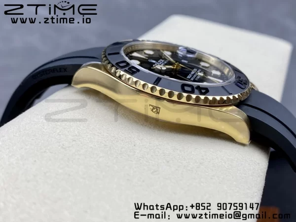 Rolex Yacht-Master 42mm 226658 YG Clean Factory 1:1 Best Edition Ceramic Bezel Black Dial on Oysterflex Strap VR3235 - Super Clone Watch | 1:1 Best Version