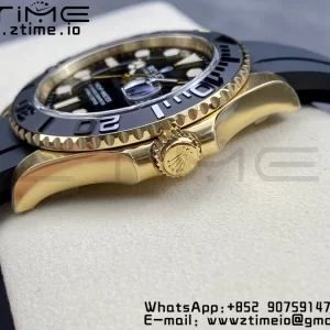 Rolex Yacht-Master 42mm 226658 YG Clean Factory 1:1 Best Edition Ceramic Bezel Black Dial on Oysterflex Strap VR3235 - Super Clone Watch | 1:1 Best Version