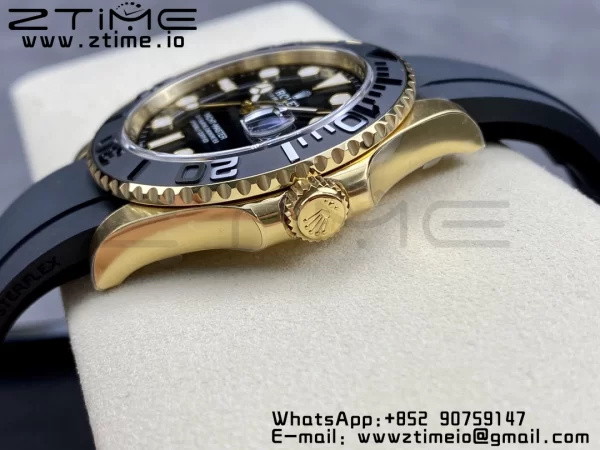 Rolex Yacht-Master 42mm 226658 YG Clean Factory 1:1 Best Edition Ceramic Bezel Black Dial on Oysterflex Strap VR3235 - Super Clone Watch | 1:1 Best Version
