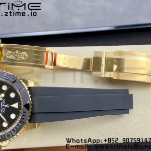 Rolex Yacht-Master 42mm 226658 YG Clean Factory 1:1 Best Edition Ceramic Bezel Black Dial on Oysterflex Strap VR3235 - Super Clone Watch | 1:1 Best Version