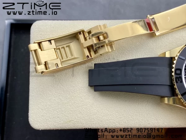 Rolex Yacht-Master 42mm 226658 YG Clean Factory 1:1 Best Edition Ceramic Bezel Black Dial on Oysterflex Strap VR3235 - Super Clone Watch | 1:1 Best Version