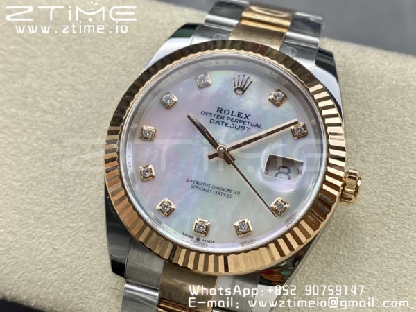 Rolex DateJust 41mm 126331 904L SS Clean 1:1 Best Edition MOP Dial on SS/RG Oyster Bracelet VR3235 - Super Clone Watch | 1:1 Best Version