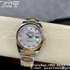 Rolex DateJust 41mm 126331 904L SS Clean 1:1 Best Edition MOP Dial on SS/RG Oyster Bracelet VR3235 - Super Clone Watch | 1:1 Best Version