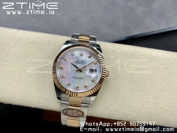 Rolex DateJust 41mm 126331 904L SS Clean 1:1 Best Edition MOP Dial on SS/RG Oyster Bracelet VR3235 - Super Clone Watch | 1:1 Best Version