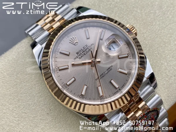 Rolex Rolex DateJust 41 126331 904L SS/RG Clean 1:1 Best Edition Champagne Dial on Jubilee Bracelet VR3235 - Super Clone Watch | 1:1 Best Version