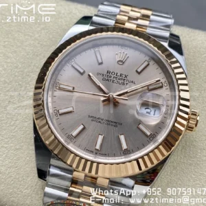 Rolex Rolex DateJust 41 126331 904L SS/RG Clean 1:1 Best Edition Champagne Dial on Jubilee Bracelet VR3235 - Super Clone Watch | 1:1 Best Version