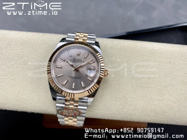 Rolex Rolex DateJust 41 126331 904L SS/RG Clean 1:1 Best Edition Champagne Dial on Jubilee Bracelet VR3235 - Super Clone Watch | 1:1 Best Version