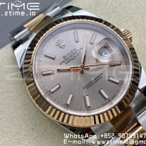 Rolex DateJust 41 126331 904L SS/RG Clean 1:1 Best Edition Champagne Dial pe brățară Oyster VR3235 - Super Clone Watch | 1:1 Best Version