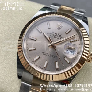 Rolex DateJust 41 126331 904L SS/RG Clean 1:1 Best Edition Champagne Dial pe brățară Oyster VR3235 - Super Clone Watch | 1:1 Best Version