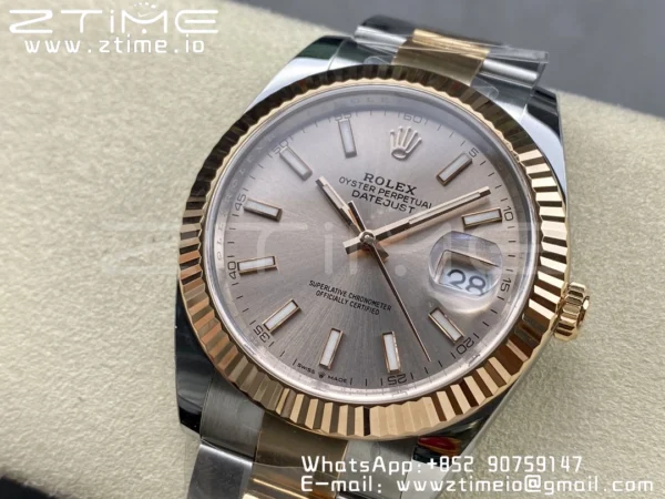 Rolex DateJust 41 126331 904L SS/RG Clean 1:1 Best Edition Champagne Dial pe brățară Oyster VR3235 - Super Clone Watch | 1:1 Best Version