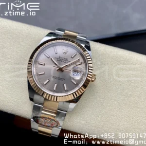 Rolex DateJust 41 126331 904L SS/RG Clean 1:1 Best Edition Champagne Dial pe brățară Oyster VR3235 - Super Clone Watch | 1:1 Best Version