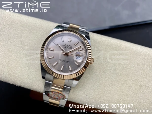 Rolex DateJust 41 126331 904L SS/RG Clean 1:1 Best Edition Champagne Dial pe brățară Oyster VR3235 - Super Clone Watch | 1:1 Best Version