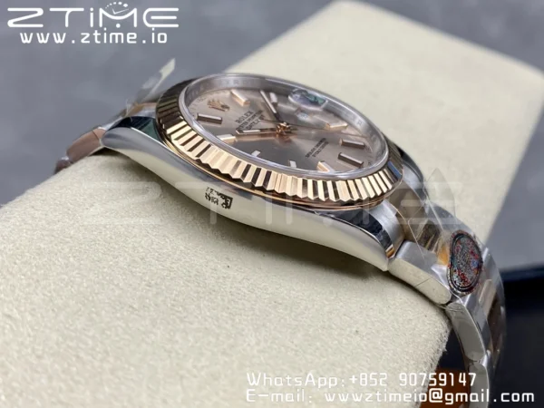 Rolex DateJust 41 126331 904L SS/RG Clean 1:1 Best Edition Champagne Dial pe brățară Oyster VR3235 - Super Clone Watch | 1:1 Best Version