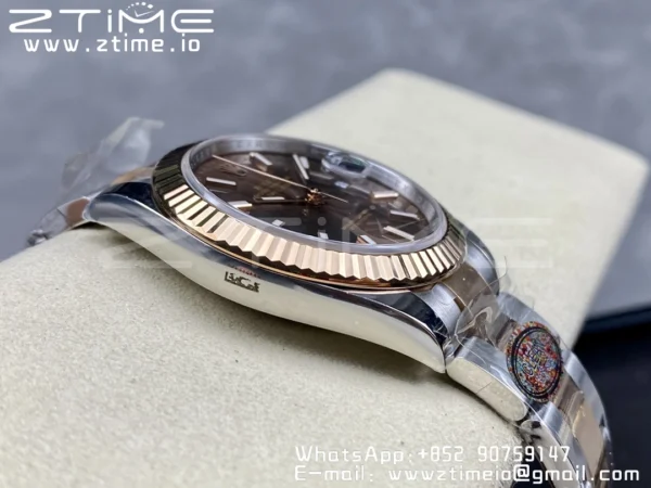 Rolex DateJust 41mm 126331 904L SS Clean 1:1 Best Edition Brown Dial on SS/RG Oyster Bracelet VR3235 - Super Clone Watch | 1:1 Best Version