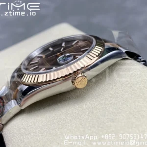 Rolex DateJust 41mm 126331 904L SS Clean 1:1 Best Edition Brown Dial on SS/RG Oyster Bracelet VR3235 - Super Clone Watch | 1:1 Best Version