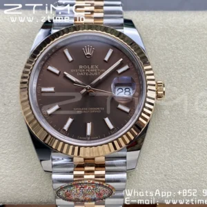Rolex DateJust 41mm 126331 904L SS Clean 1:1 Best Edition Brown Dial on SS/RG Jubilee Bracelet VR3235 - Super Clone Watch | 1:1 Best Version